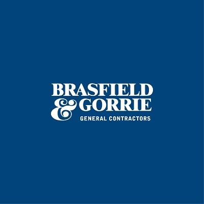 Brasfield & Gorrie General Contractors logo in blue and white